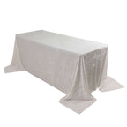 Premium Crushed Velvet 90"x132" Rectangle Tablecloth White - Reusable Soft & Graceful Seamless Table Cover - Bell Racket Store