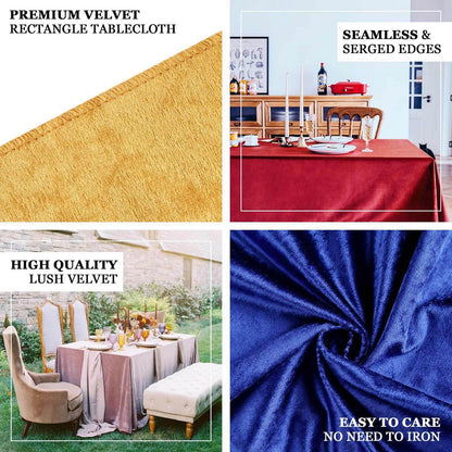 Premium Crushed Velvet 90"x132" Rectangle Tablecloth White - Reusable Soft & Graceful Seamless Table Cover - Bell Racket Store