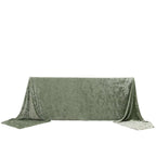 Premium Crushed Velvet 90"x156" Rectangle Tablecloth Sage Green - Reusable Soft Seamless Table Cover - Bell Racket Store