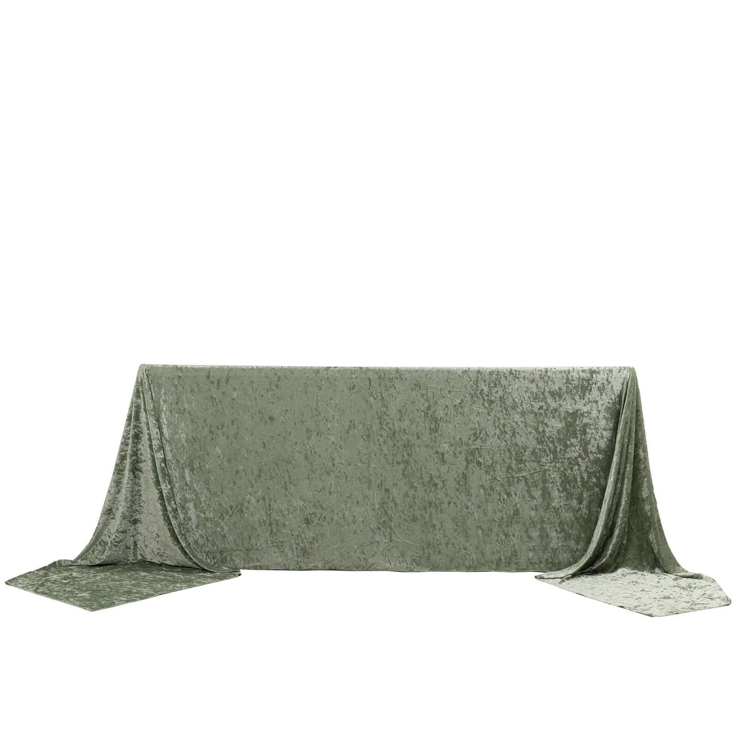 Premium Crushed Velvet 90"x156" Rectangle Tablecloth Sage Green - Reusable Soft Seamless Table Cover - Bell Racket Store