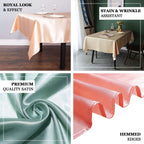 Satin Rectangular 60"x126" Tablecloth Dusty Sage Green - Smooth and Lustrous Table Cover