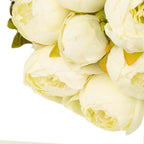 2 Pack 19" Ivory Artificial Peony Flower Wedding Bouquets, Faux Silk Flower Arrangements
