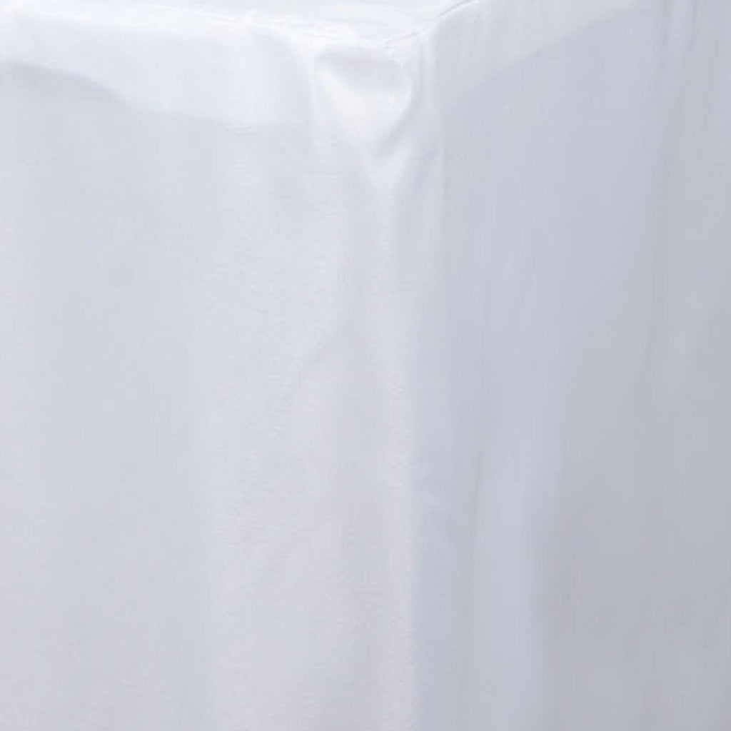 Fitted Polyester 72"x30" Rectangle Tablecloth White - Durable and Easy to Maintain Table Cover for Weddings & Banquets