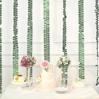 Taffeta Ribbon Sash with 4" Leaf Petal Design Green 50ft - Sophisticated Artificial Fabric Garland