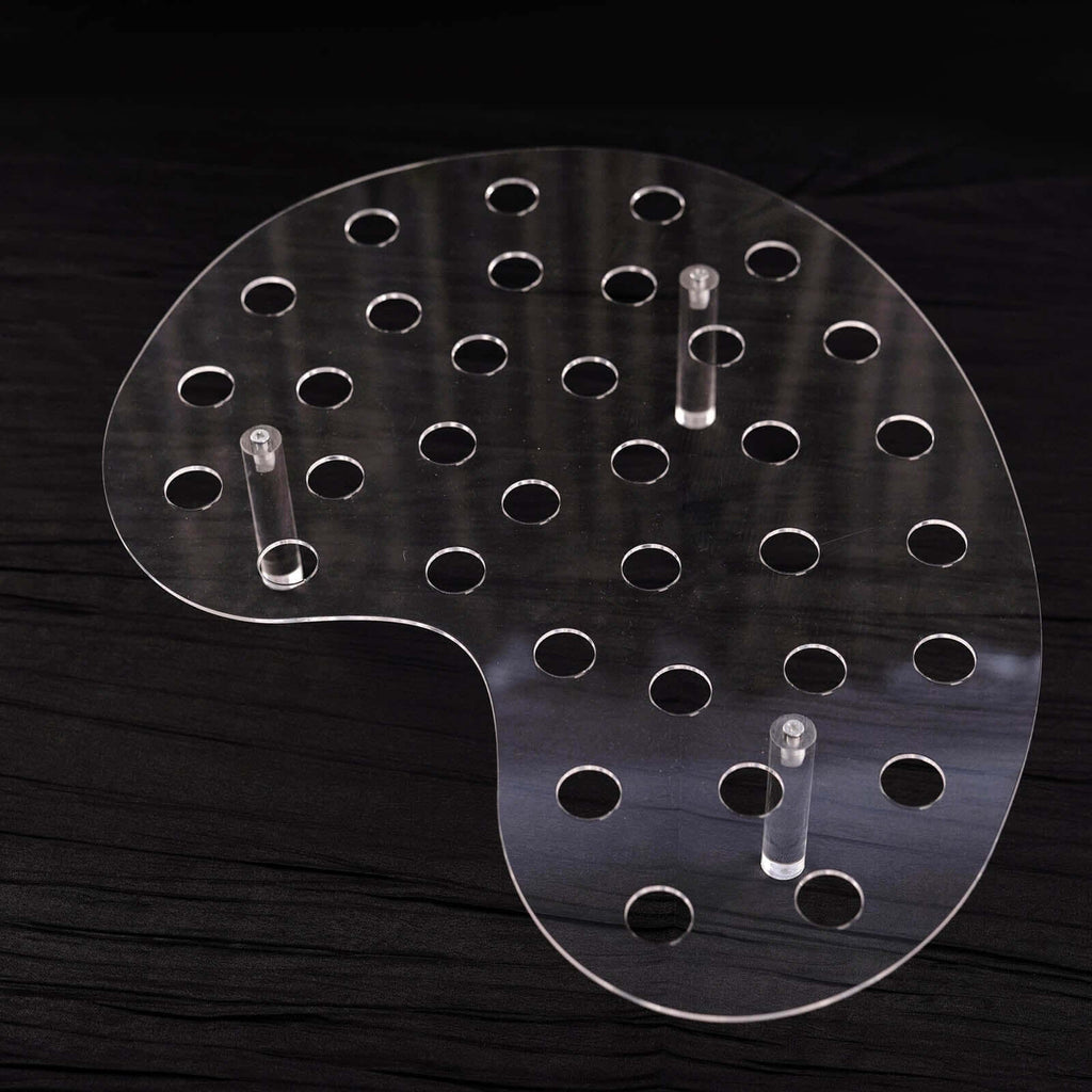 35-Slot Acrylic Ice Cream Cone Display Stand Mini Snow Cone Holder Tray Clear - Durable Party Serving Stand 16"