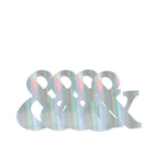 4 Pack 5" Iridescent Alphabet Symbol "&" Sticker Banners, Customizable Stick On Letters