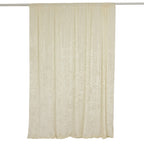 Ivory Crushed Velvet Backdrop Curtain â€“ 8ft x 8ft Event Drape with Rod Pocket, Privacy Panel for Photo Booths & Events
