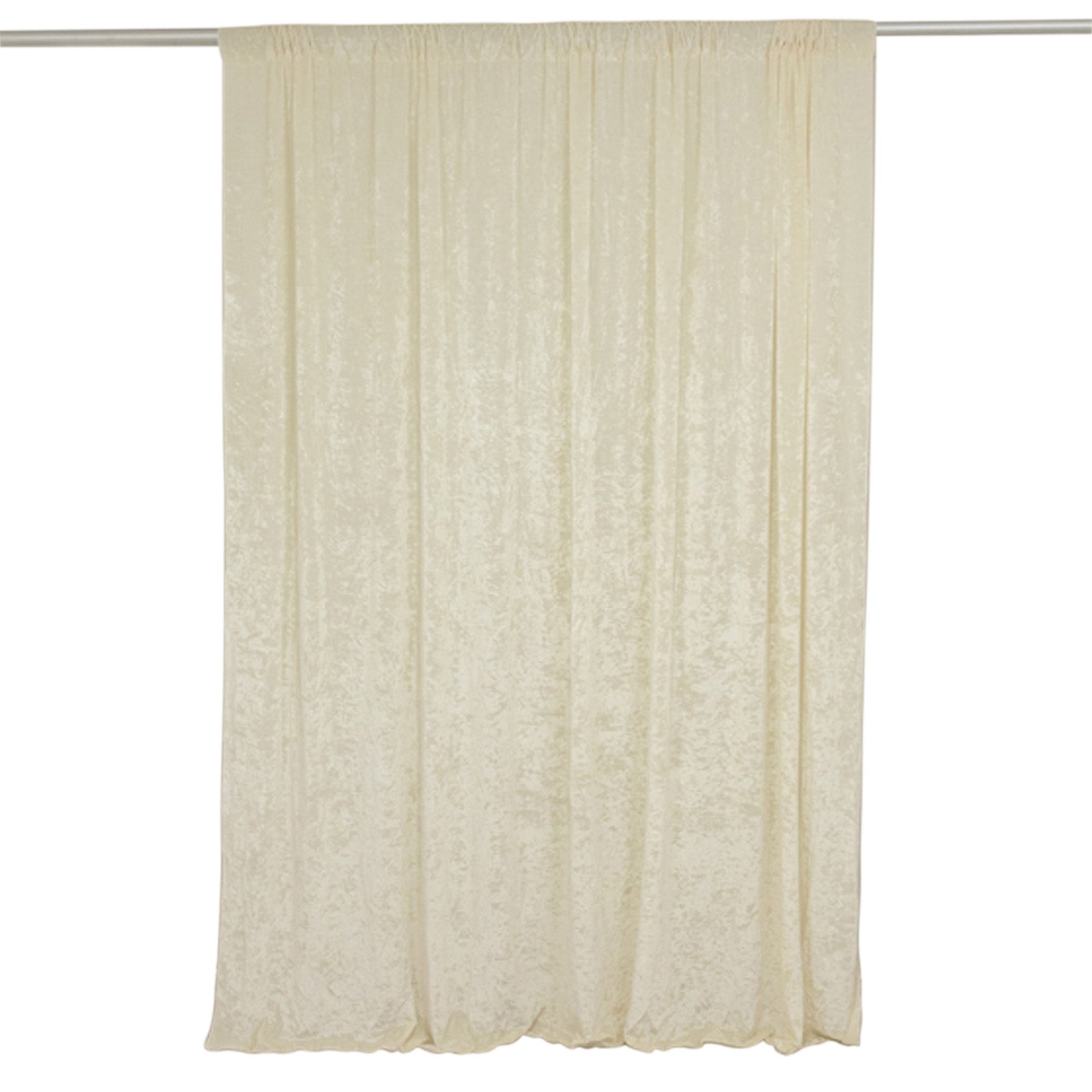 Ivory Crushed Velvet Backdrop Curtain â€“ 8ft x 8ft Event Drape with Rod Pocket, Privacy Panel for Photo Booths & Events