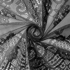 Premium Lace Fabric 15"x117" Table Runner Black - Scalloped Lace Elegance - Bell Racket Store