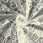 Premium Lace Fabric 15"x117" Table Runner Ivory - Scalloped Lace Elegance - Bell Racket Store