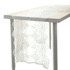 Premium Lace Fabric 15"x117" Table Runner Ivory - Scalloped Lace Elegance - Bell Racket Store
