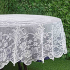 Lace 70" Round Tablecloth White - Premium Design for Intimate Table Settings