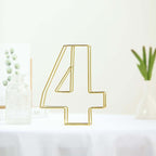 8" Tall Gold Freestanding 3D Decorative Metal Wire Numbers, Wedding Table Numbers -4