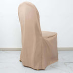 Polyester Slip On Banquet Chair Covers Nude - Stain-Resistant Reusable Durable Fabric