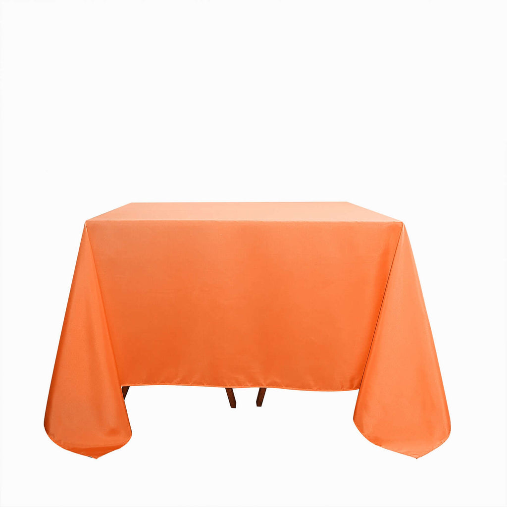Polyester Square 90"x90" Tablecloth Orange - Wrinkle-Resistant & Durable Table Cover