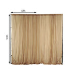 2 Pack Gold Sheer Chiffon Event Curtain Drapes, Durable Flame Resistant Organza Backdrop Event Panels With Rod Pockets - 10ftx10ft