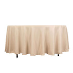 Premium Polyester 108" Round Tablecloth Beige - Wrinkle - Resistant 220GSM Table Cover - Bell Racket Store