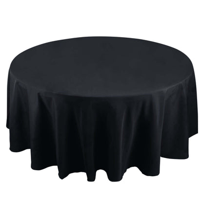 Premium Polyester 108" Round Tablecloth Black - Wrinkle - Resistant 220GSM Table Cover for Weddings & Events - NestOCart