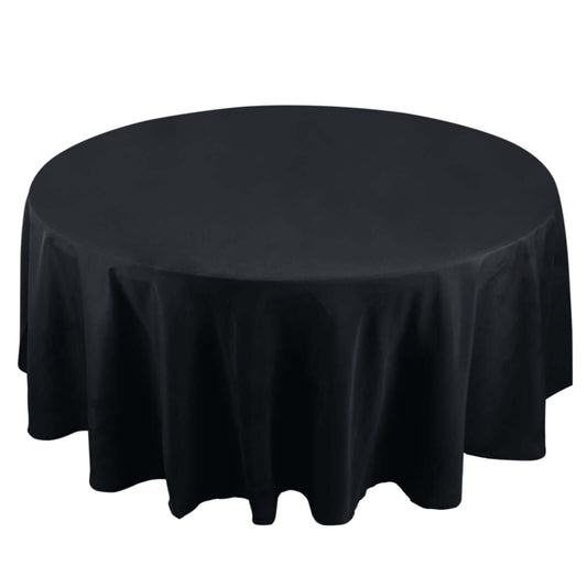 Premium Polyester 108" Round Tablecloth Black - Wrinkle - Resistant 220GSM Table Cover for Weddings & Events - NestOCart