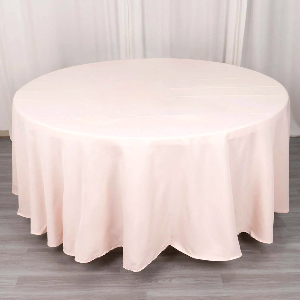 Premium Polyester 108" Round Tablecloth Blush - Wrinkle - Resistant 220GSM Table Cover - Bell Racket Store