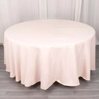 Premium Polyester 108" Round Tablecloth Blush - Wrinkle - Resistant 220GSM Table Cover - Bell Racket Store