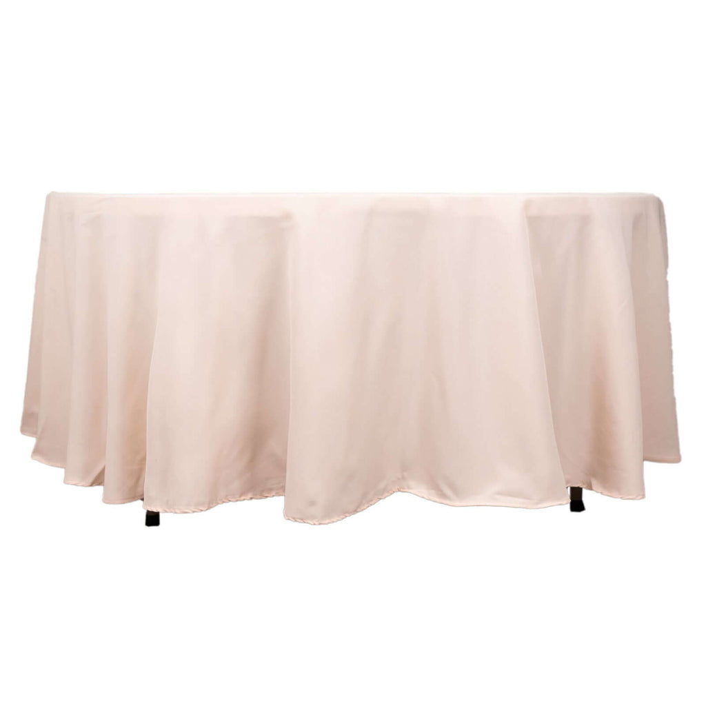 Premium Polyester 108" Round Tablecloth Blush - Wrinkle - Resistant 220GSM Table Cover - Bell Racket Store