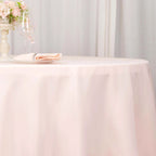 Premium Polyester 108" Round Tablecloth Blush - Wrinkle - Resistant 220GSM Table Cover - Bell Racket Store