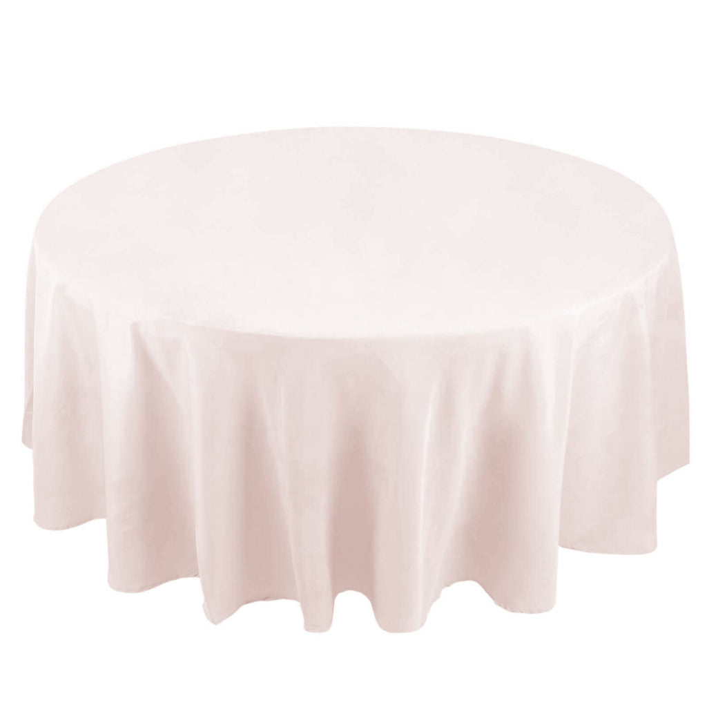 Premium Polyester 108" Round Tablecloth Blush - Wrinkle - Resistant 220GSM Table Cover - Bell Racket Store