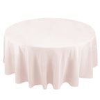 Premium Polyester 108" Round Tablecloth Blush - Wrinkle - Resistant 220GSM Table Cover - Bell Racket Store
