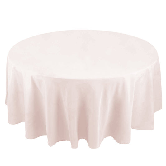 Premium Polyester 108" Round Tablecloth Blush - Wrinkle - Resistant 220GSM Table Cover - Bell Racket Store