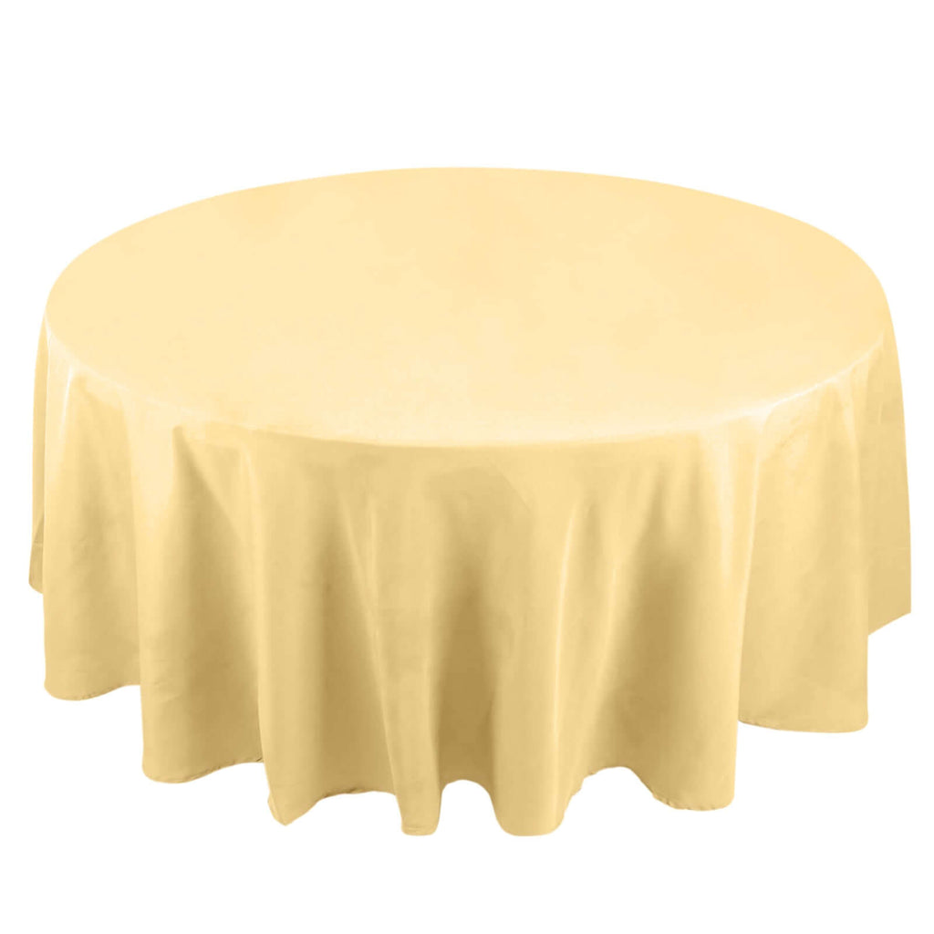 Premium Polyester 108" Round Tablecloth Champagne - Wrinkle-Resistant 220GSM Table Cover