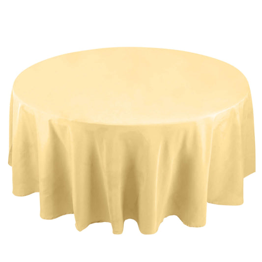 Premium Polyester 108" Round Tablecloth Champagne - Wrinkle-Resistant 220GSM Table Cover
