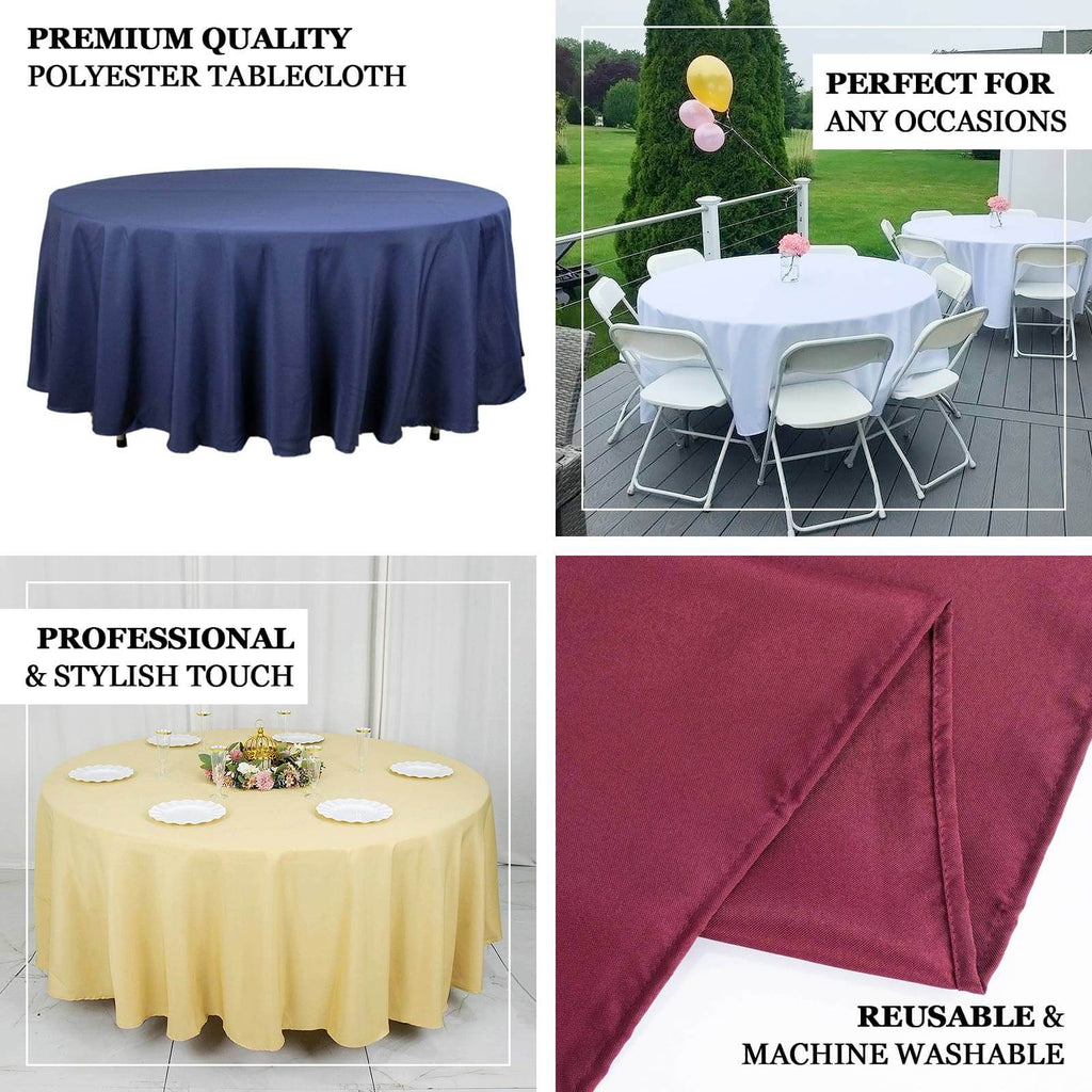 Premium Polyester 108" Round Tablecloth Dusty Blue - Wrinkle - Resistant 220GSM Table Cover - Bell Racket Store