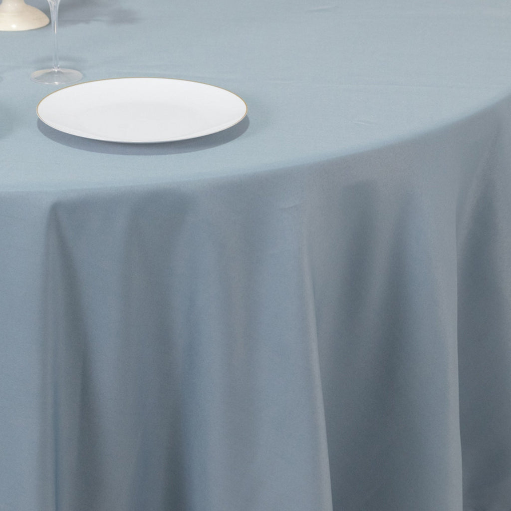 Premium Polyester 108" Round Tablecloth Dusty Blue - Wrinkle - Resistant 220GSM Table Cover - Bell Racket Store