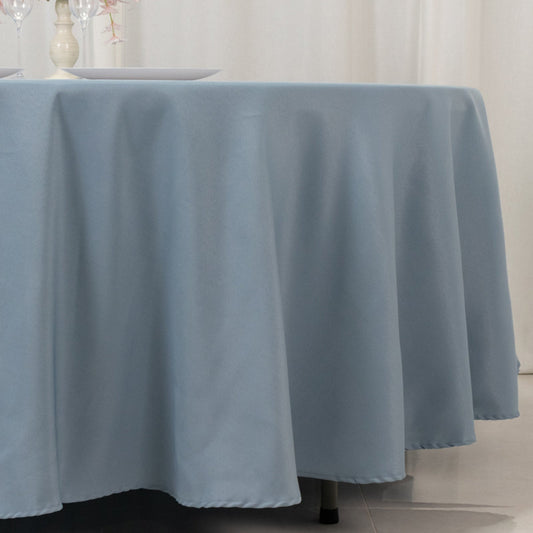 Premium Polyester 108" Round Tablecloth Dusty Blue - Wrinkle - Resistant 220GSM Table Cover - Bell Racket Store