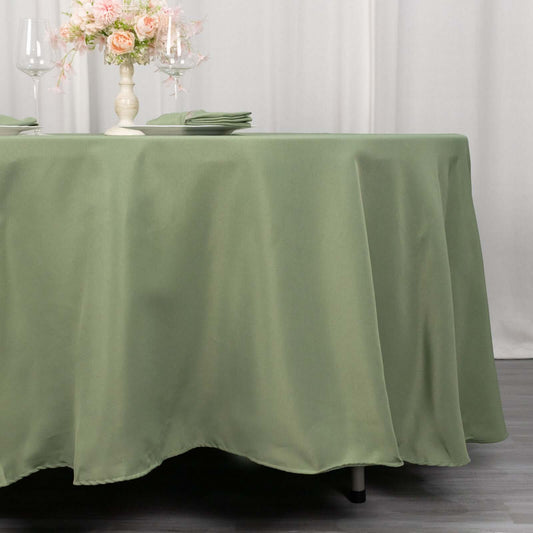 Premium Polyester 108" Round Tablecloth Dusty Sage Green - Wrinkle - Resistant 220GSM Table Cover - Bell Racket Store