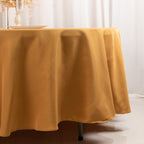 Premium Polyester 108" Round Tablecloth Gold - Wrinkle - Resistant 220GSM Table Cover for Weddings & Events - Bell Racket Store