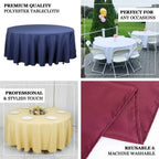 Premium Polyester 108" Round Tablecloth Gold - Wrinkle - Resistant 220GSM Table Cover for Weddings & Events - Bell Racket Store