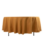 Premium Polyester 108" Round Tablecloth Gold - Wrinkle - Resistant 220GSM Table Cover for Weddings & Events - Bell Racket Store