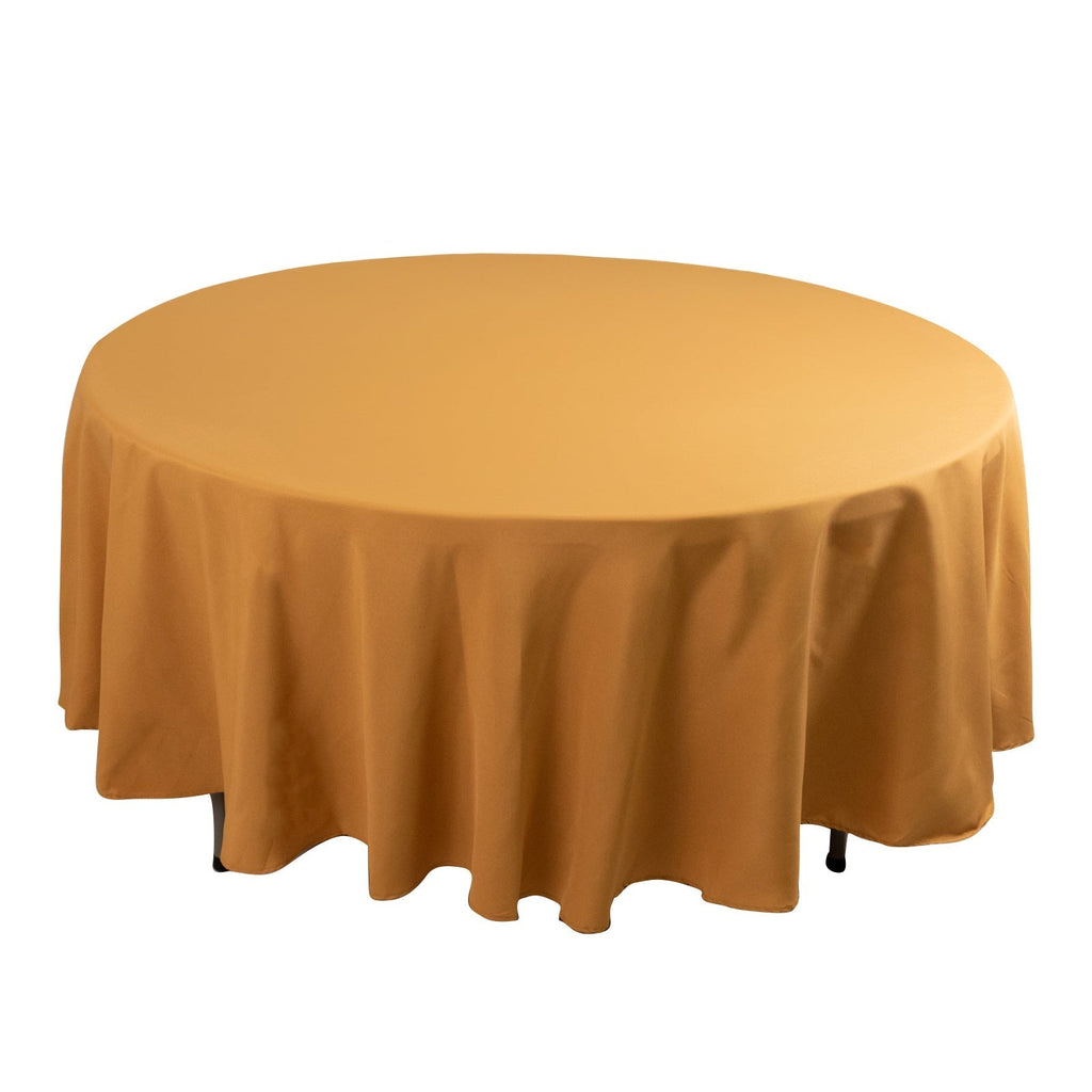 Premium Polyester 108" Round Tablecloth Gold - Wrinkle - Resistant 220GSM Table Cover for Weddings & Events - Bell Racket Store