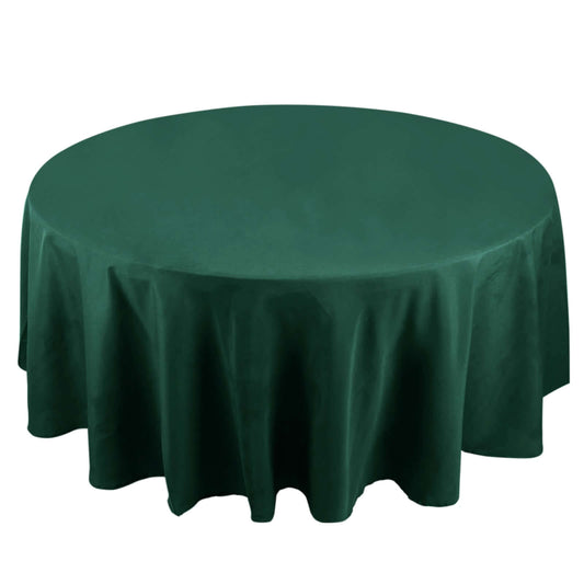 Premium Polyester 108" Round Tablecloth Hunter Emerald Green - Wrinkle-Resistant 220GSM Table Cover