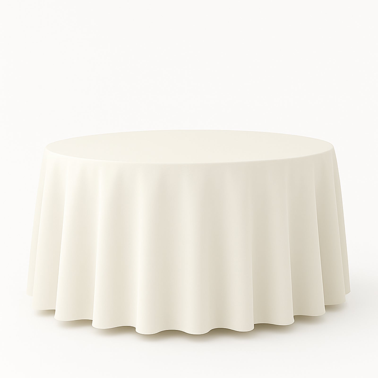 Premium Polyester 108" Round Tablecloth Ivory - Wrinkle - Resistant 220GSM Table Cover - NestOCart