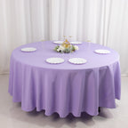 Premium Polyester 108" Round Tablecloth Lavender Lilac - Wrinkle - Resistant 220GSM Table Cover - Bell Racket Store