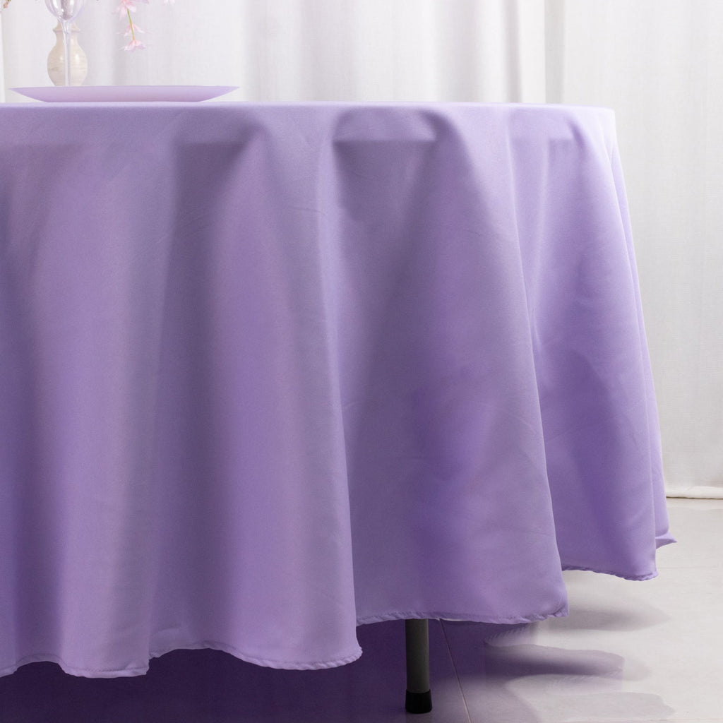 Premium Polyester 108" Round Tablecloth Lavender Lilac - Wrinkle - Resistant 220GSM Table Cover - Bell Racket Store