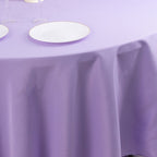Premium Polyester 108" Round Tablecloth Lavender Lilac - Wrinkle - Resistant 220GSM Table Cover - Bell Racket Store