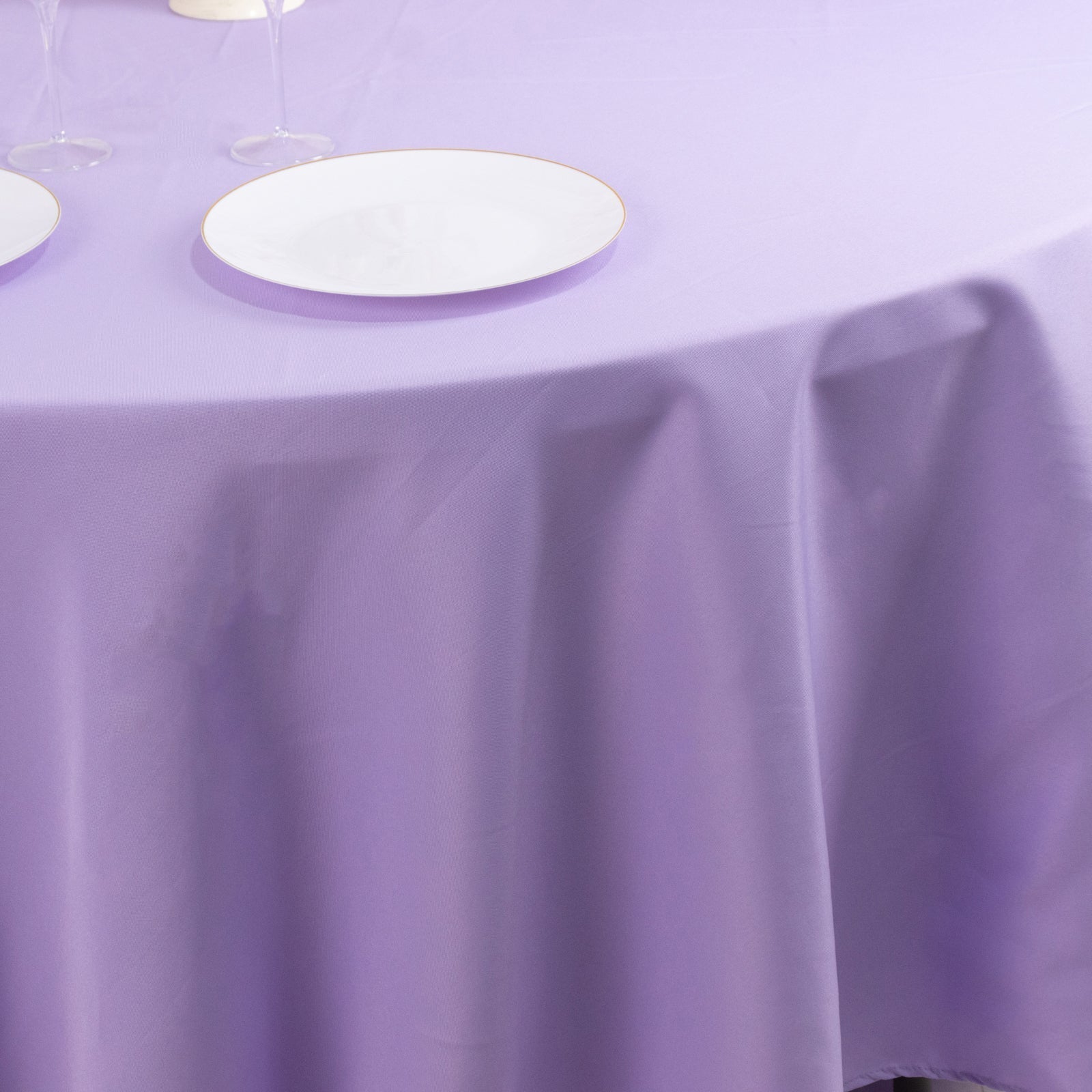 Premium Polyester 108" Round Tablecloth Lavender Lilac - Wrinkle - Resistant 220GSM Table Cover - Bell Racket Store