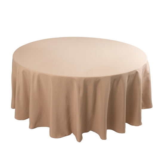 Premium Polyester 108" Round Tablecloth Nude - Wrinkle - Resistant 220GSM Table Cover - Bell Racket Store
