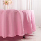 Premium Polyester 108" Round Tablecloth Pink - Wrinkle - Resistant 220GSM Table Cover - Bell Racket Store