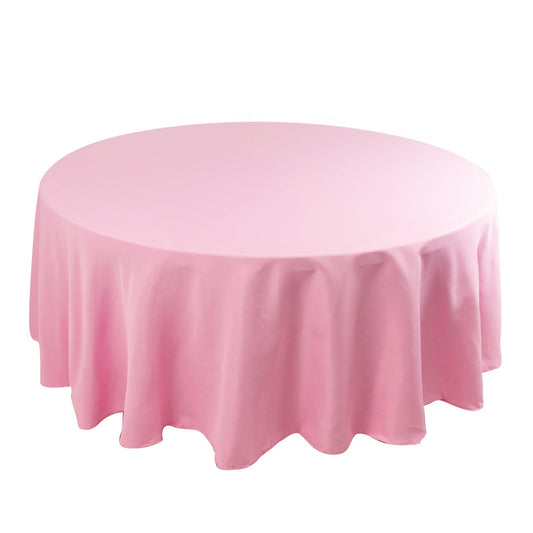 Premium Polyester 108" Round Tablecloth Pink - Wrinkle - Resistant 220GSM Table Cover - Bell Racket Store