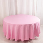 Premium Polyester 108" Round Tablecloth Pink - Wrinkle - Resistant 220GSM Table Cover - Bell Racket Store
